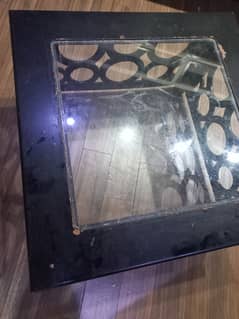 Square center table with glass on top