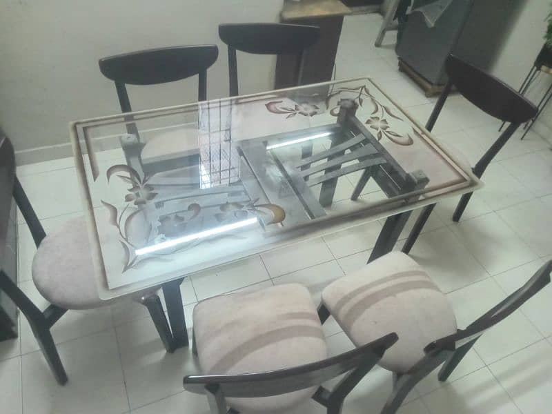 6 Seater Dining Table (Dark Brown) 3