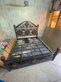 iron bed brand new for sale only bed no side and dressing table