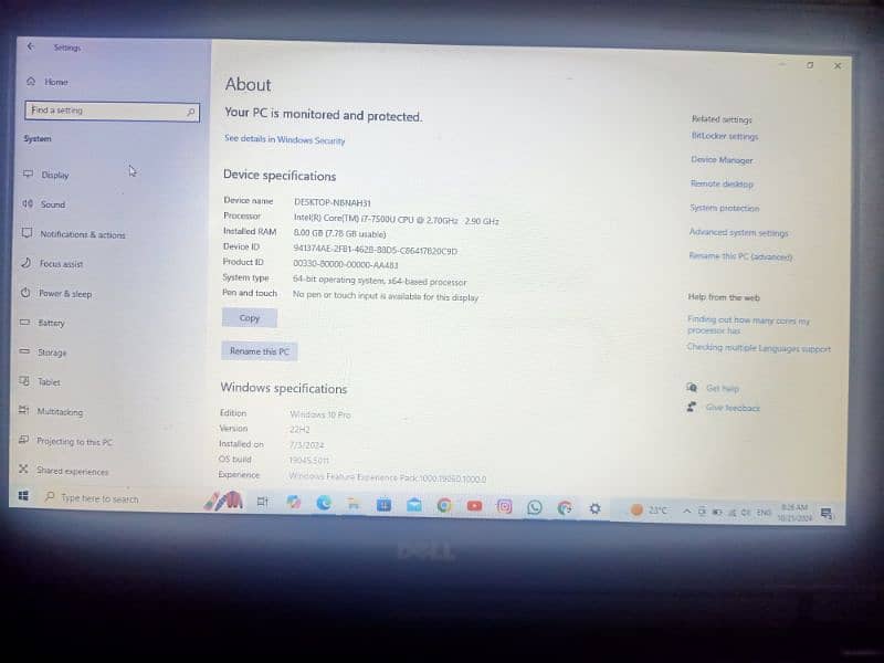 Dell Laptop for sale (RAM 8GB & ROM 500GB) 4