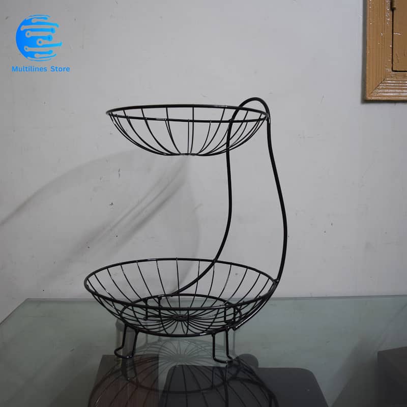 Export Quality Iron 2 & 3 Tier Modern Fruit Basket Stand 5