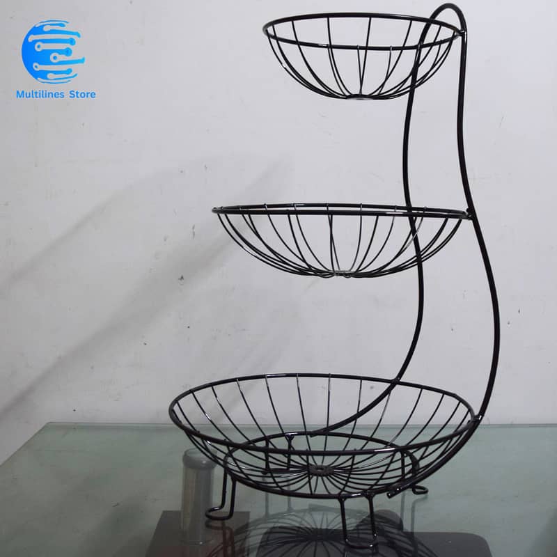 Export Quality Iron 2 & 3 Tier Modern Fruit Basket Stand 6