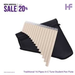 Traditional 16 Pipes In C Tune Student Pan Flute 0