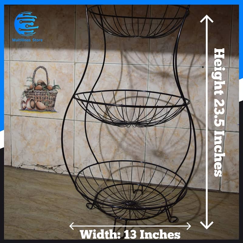 Premium Quality Iron Wire 2 & 3 Tier Fruit Basket Stand Sabzi Stand 1