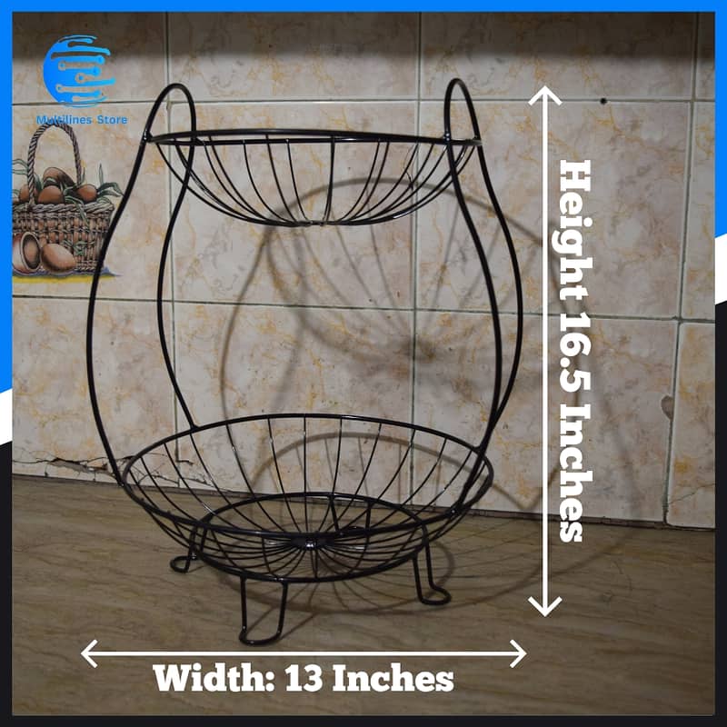 Premium Quality Iron Wire 2 & 3 Tier Fruit Basket Stand Sabzi Stand 2