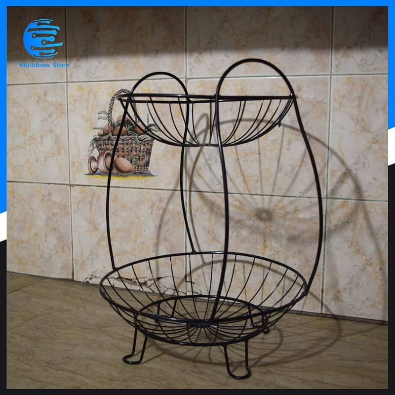 Premium Quality Iron Wire 2 & 3 Tier Fruit Basket Stand Sabzi Stand 4