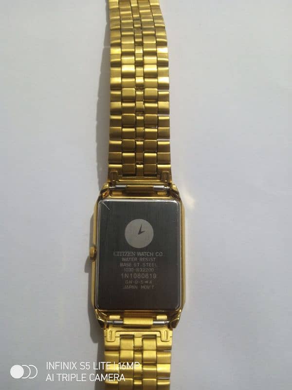 Original Citizens Wristwatch With Water Resistance Pure 24K Gold Color 1