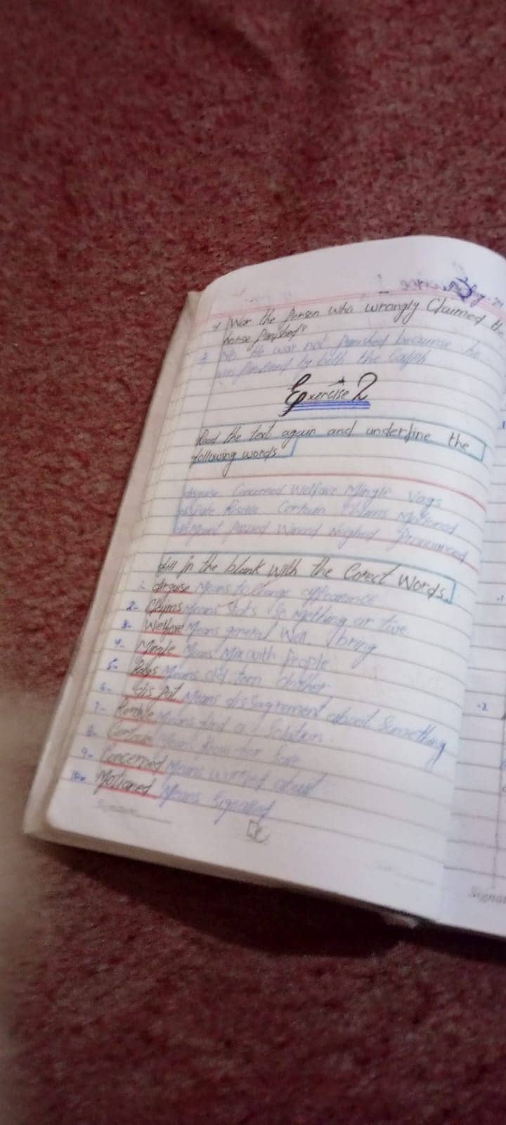 Handwritten assignment work 9