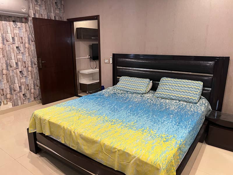 Full Furnished One Bedroom Brand New Luxury Apartment Is Available For Rent In Gulmohar Block Bahria Town Lahore Actuall property confirm Available 7