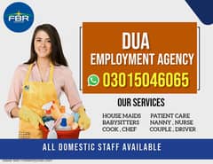 House Maid Babysitter Nanny Cook staff Couple Cheff Domestic Staff