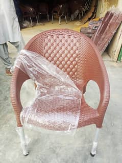 plastic chairs and table