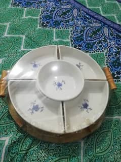 Marble and wood 6 portions Dry Fruit Dish