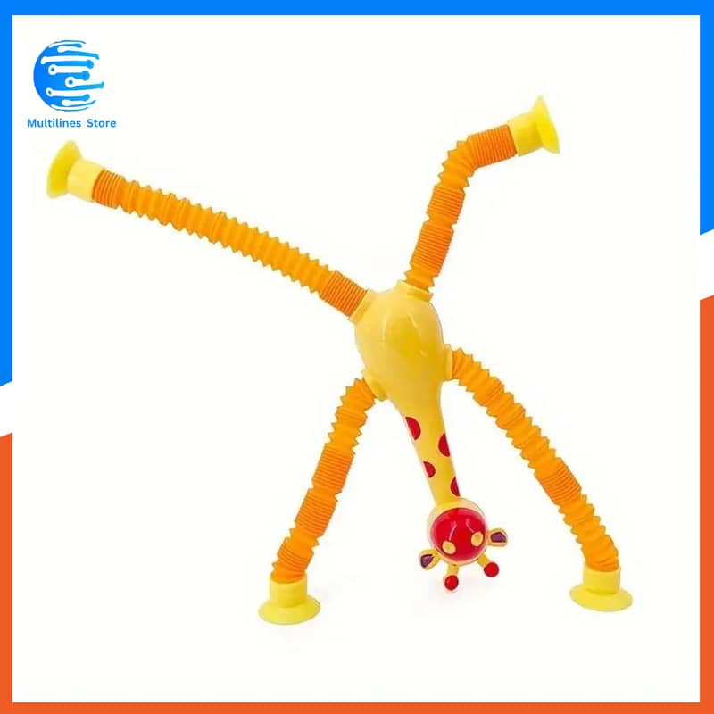 Telescopic Children Suction Cup Giraffe Toy Pop Tubes Stress Relief 3