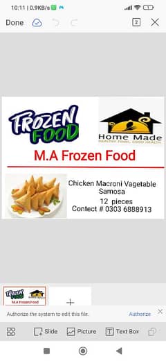 M. A frozen food