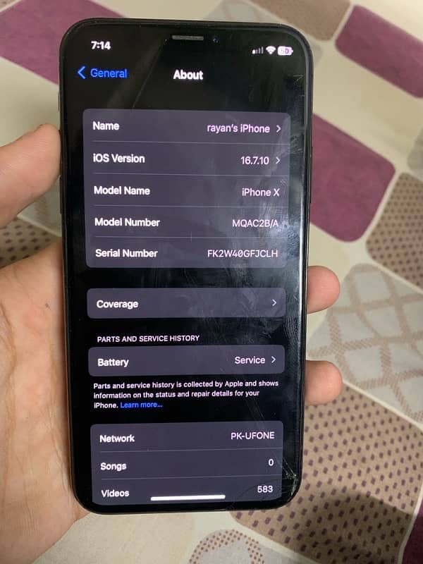 iphone X 64GB Factory unlock non pta but all sim working 8