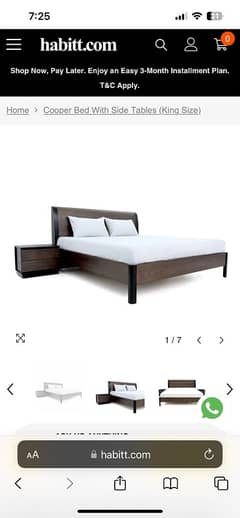 DOUBLE BED+DRESSER+2 SIDE TABLES