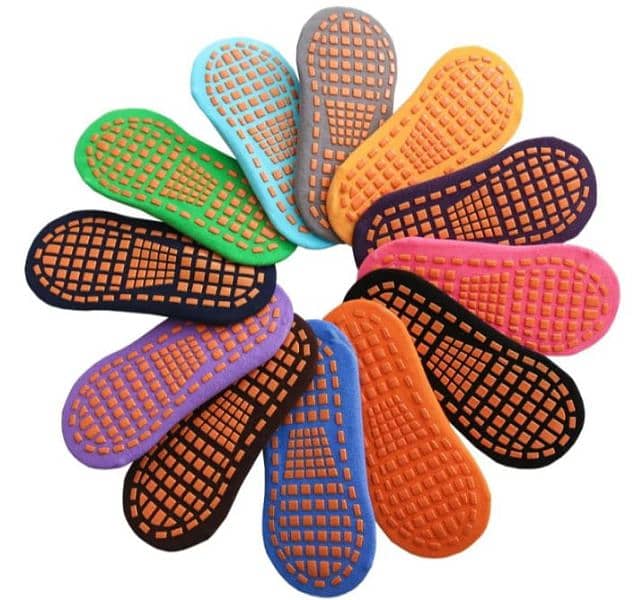 Kids Anti Slip Socks Silicon Dotted Breathable Unisex in Multi Colors 1