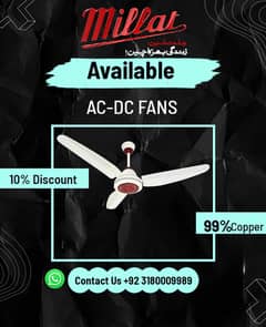 Millat AC/DC & Inverter Fans Are Available