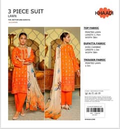 Khaadi 3 piece Suit unstitched