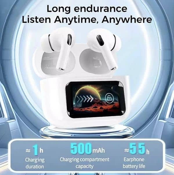 LCD AirPods Pro TWS Bluetooth Earbuds | ANC | Touch Panel | Type-C 5