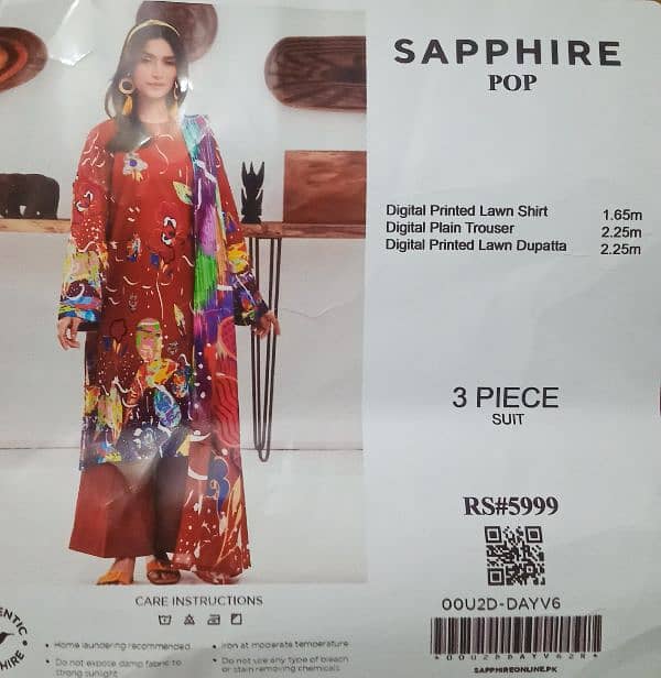 Sapphire 3 piece Lawn Suit 2