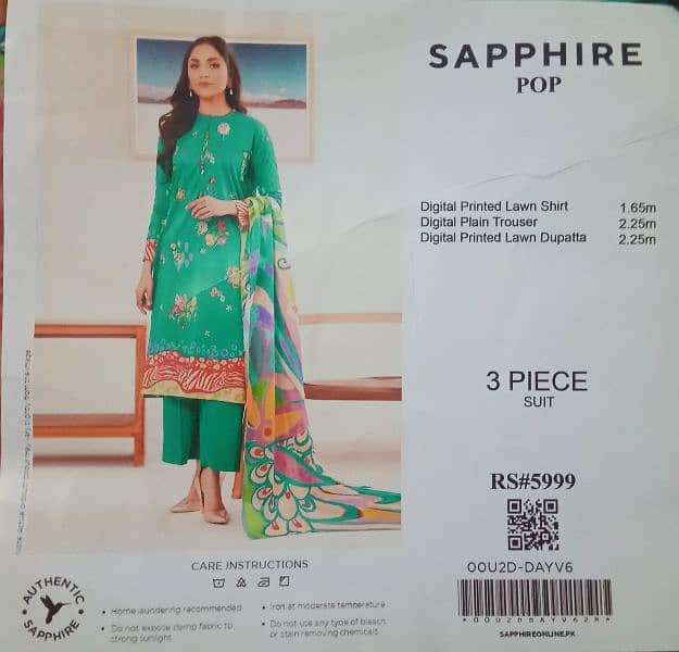 Sapphire 3 piece Lawn Suit 4