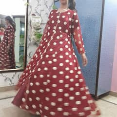 maxi embellished with gota work