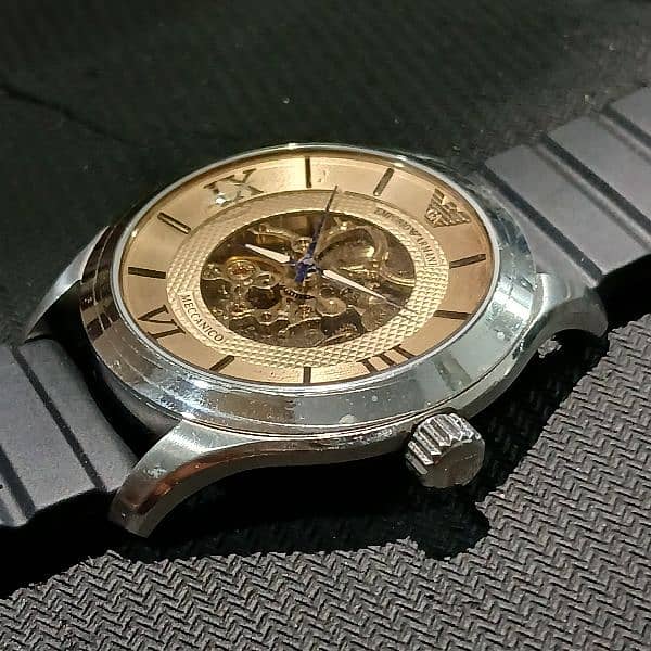 Emporio Armani Automatic Skeleton dial and back watch 2