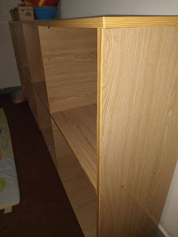 2 Wooden school shelves 1