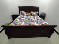 Solid wooden double bed