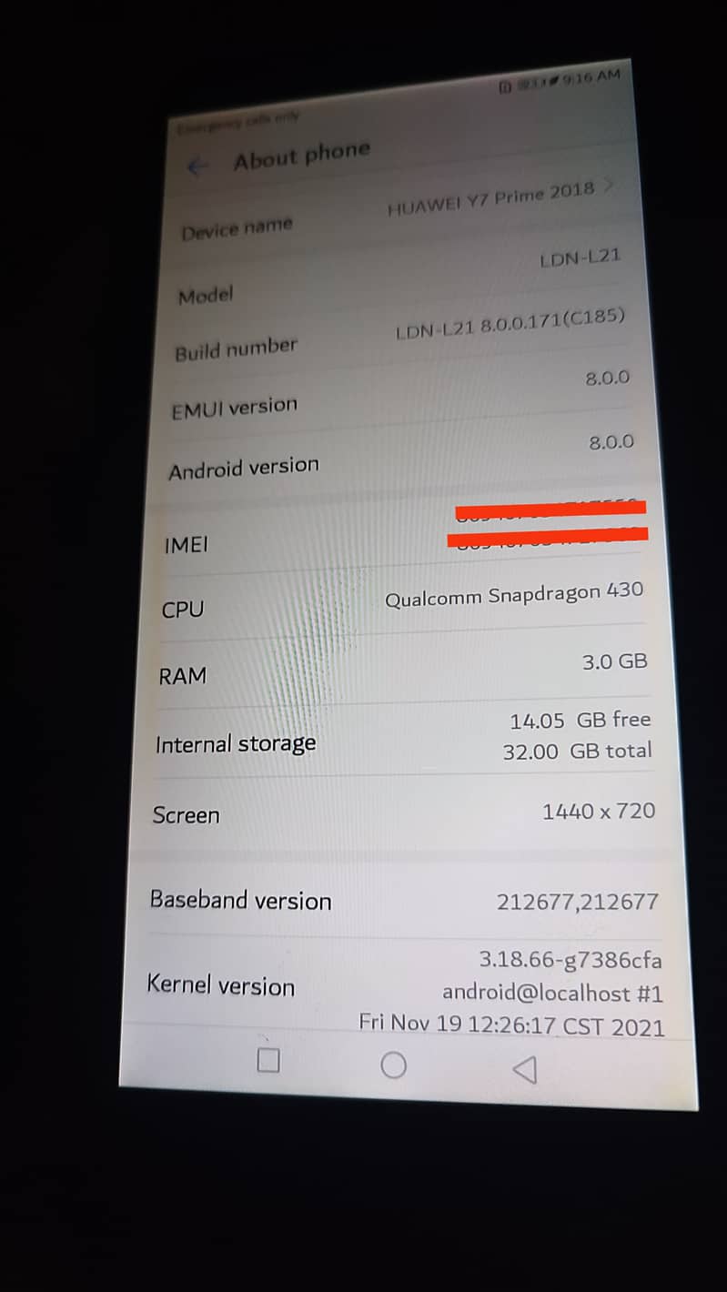 Huawei y7 prime 2018 3.32gb 0