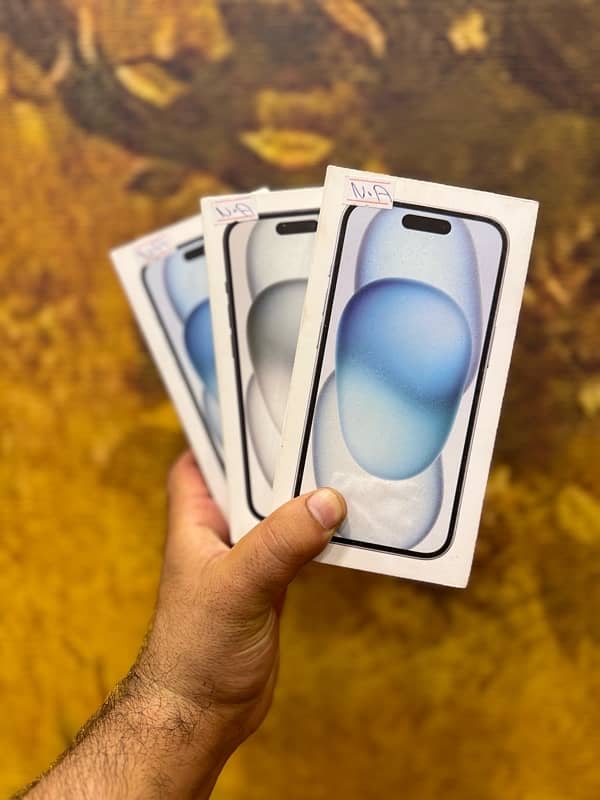 IPhone 15 JV 128GB Blue & Black Non Active Box Packed 3