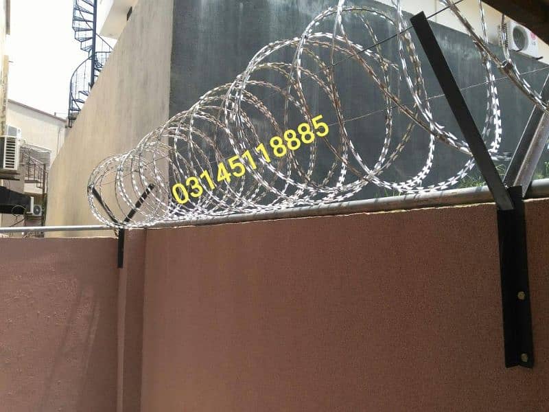 installation Chainlink Fence jally Concertina Barbed Wire Razor Blade 6