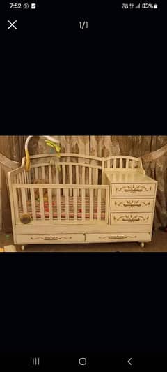 baby cot with mattress n drawers