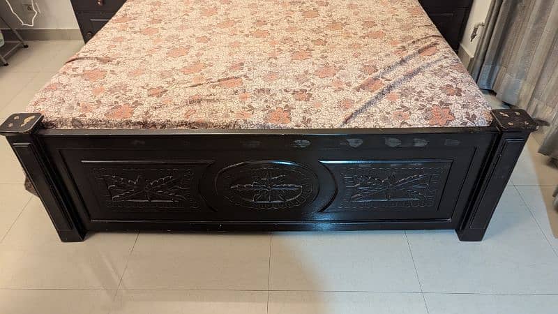 Solid wooden bed with 2 side and dressing without mattress 2