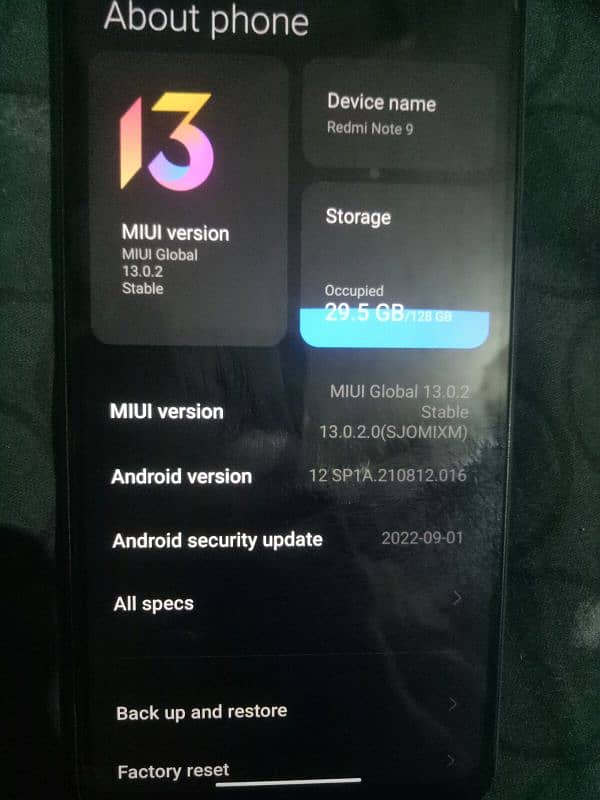 Redmi note 9 6GB 128GB official pta approved 6