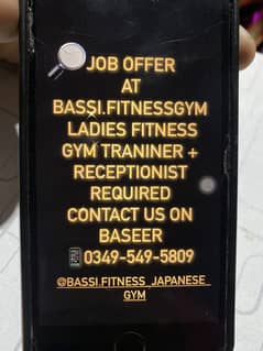 Receptionist and gym trainer (Female)