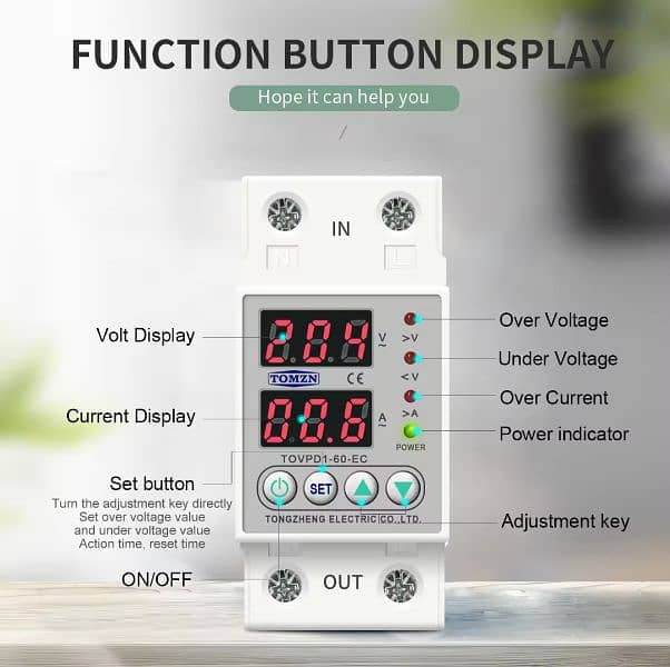 Tomzn 63-A,Over and under voltage controller and protector 4