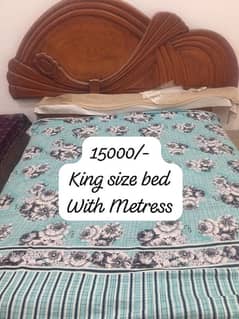 King size bed ,table ,sofa set and ,iron stand