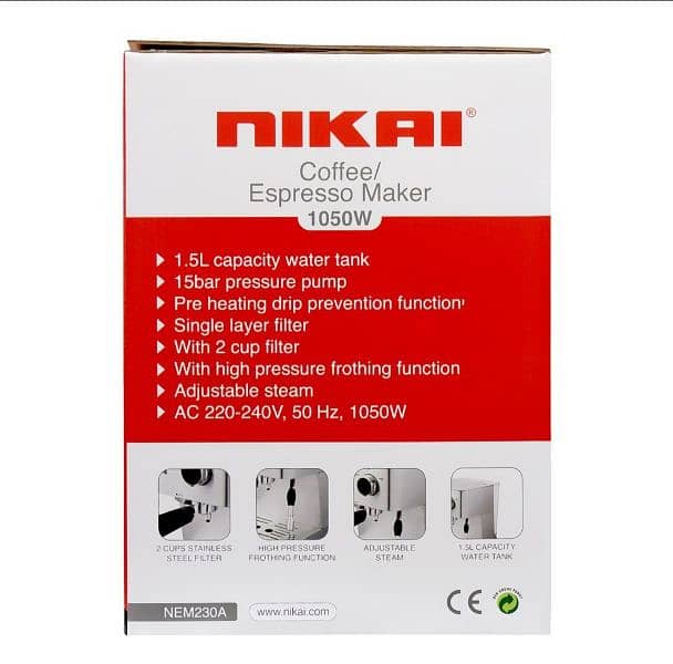 Nikai coffee maker machine 1050W,  NEM-230A 1