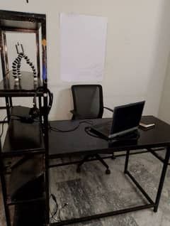 iron frame workstation with chair