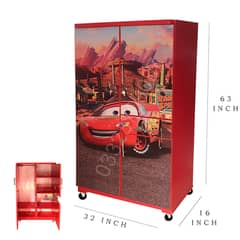 D8 5 feet Wooden McQueen car theme cupboard For kids Red