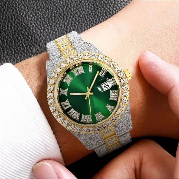 Quartz roman stylish watch with stainless steel diomand watch 7