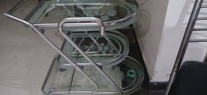 metallic/glass tea trolley 3