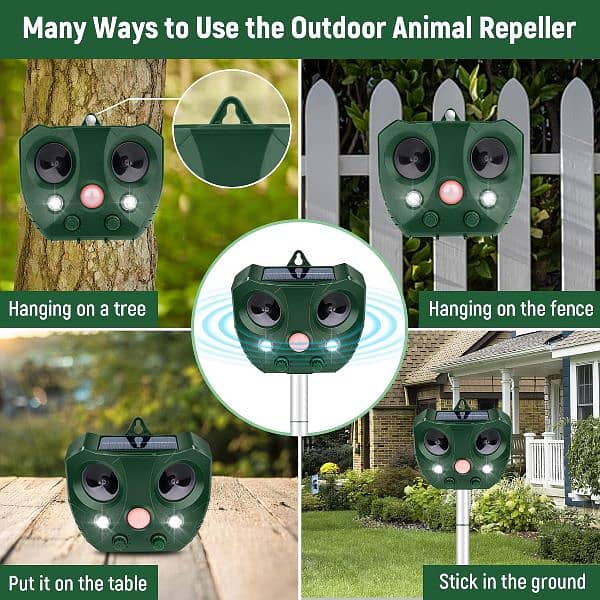 Ultrasonic Pest Repeller Solar Powered Outdoor, waterproof 2