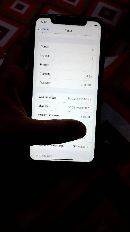 I phone XR 64GB JV Non PTA Battery 83% Only Back Crack 6