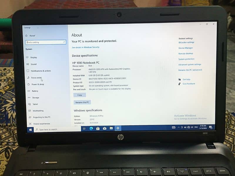 Hp1000 Notebook (6gb/464gb) 2