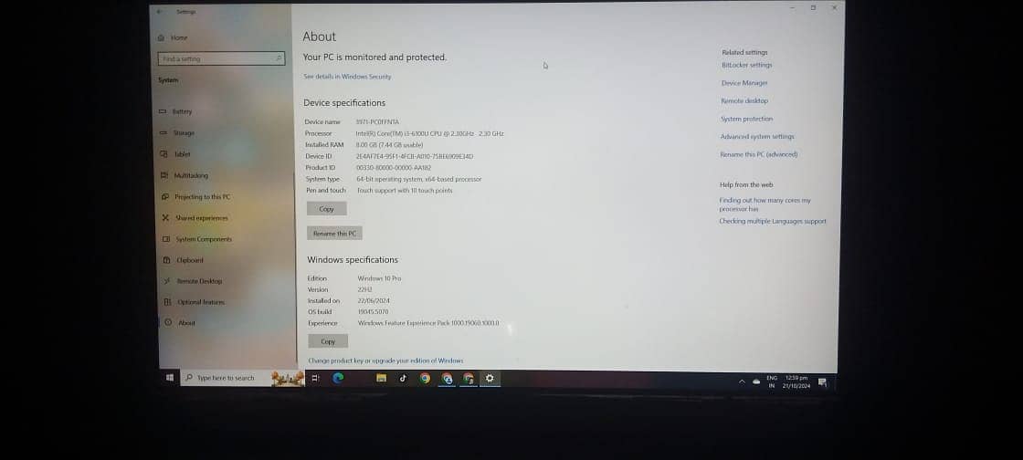 Lenovo Thinkpad  Core I3 ( 6100U 6th Gen ) 2.30GHz | 08 GB DDR4 RAM 6