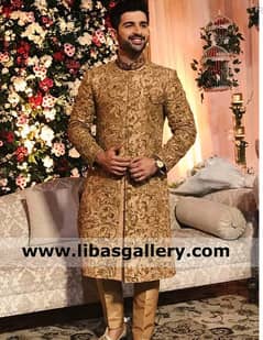 Muneeb Butt Attire Sherwani 2024 New Complete Set