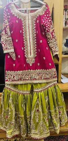 bridal gharara for mehndi